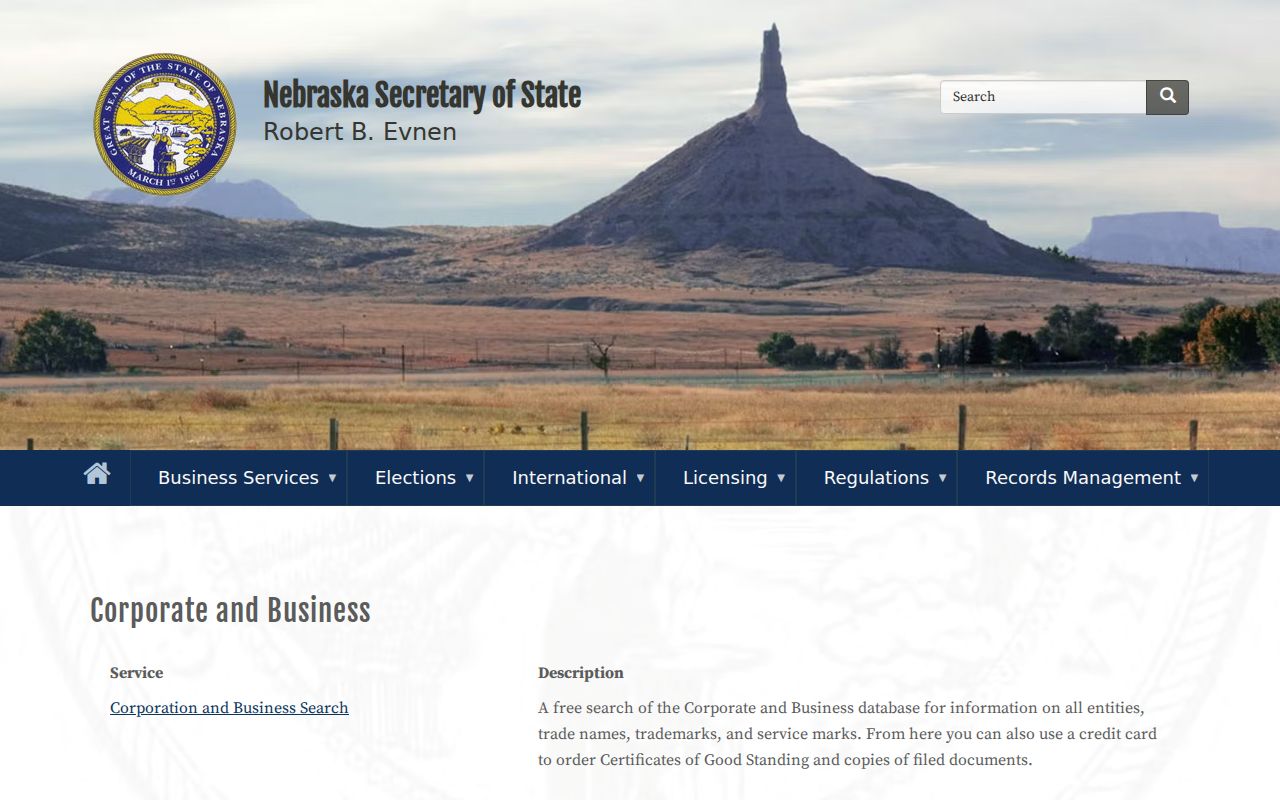 Papillion residents directory view of Nebraska corporate and business search