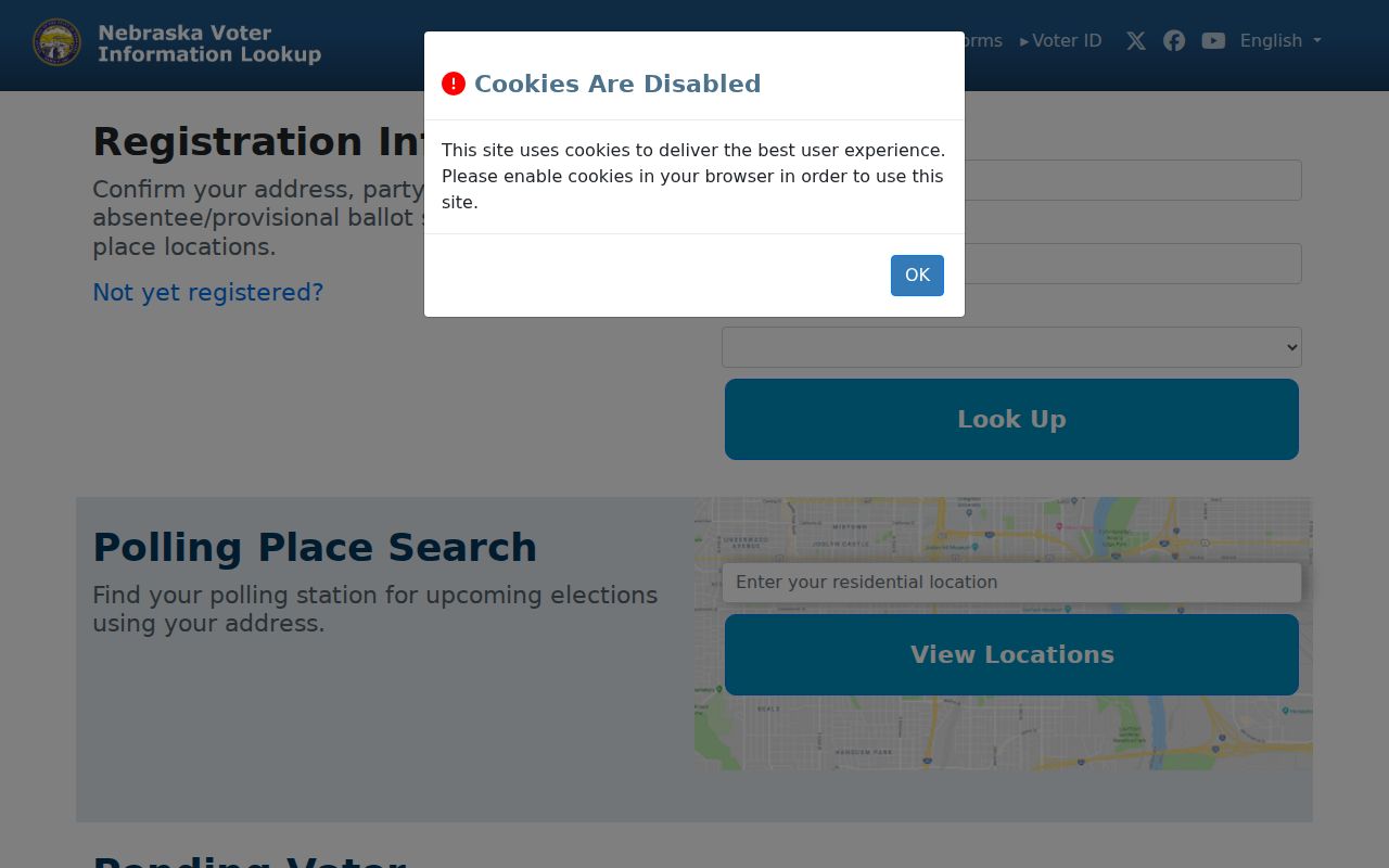 Papillion residents directory view of Nebraska VoterCheck