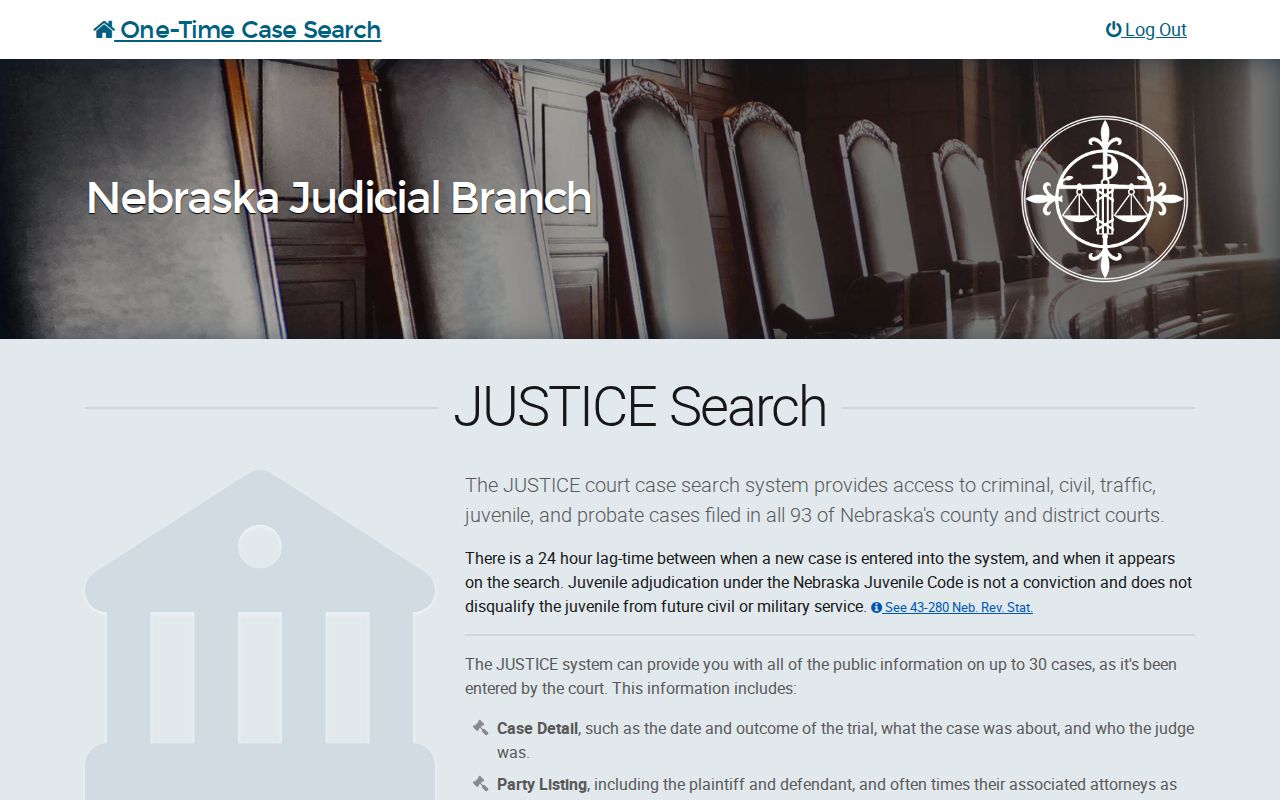 Papillion residents directory view of Nebraska court case search