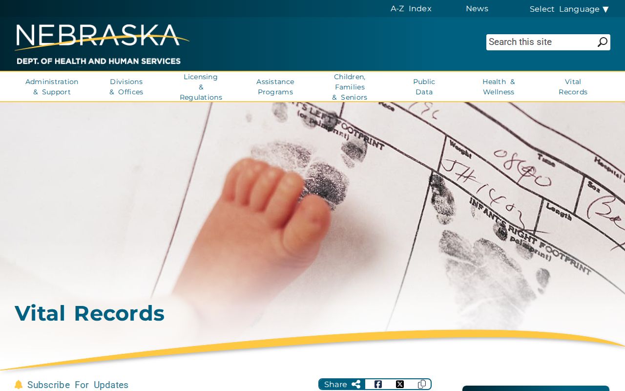 Papillion residents directory view of Nebraska Vital Records information