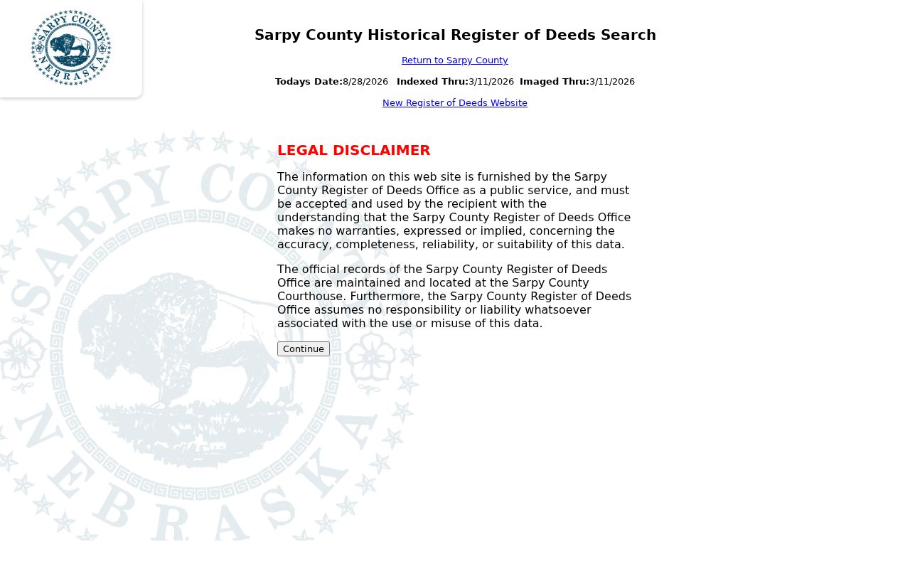Papillion residents directory view of the Sarpy Register of Deeds index