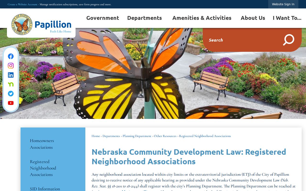 Papillion neighbors research: registered neighborhood associations page