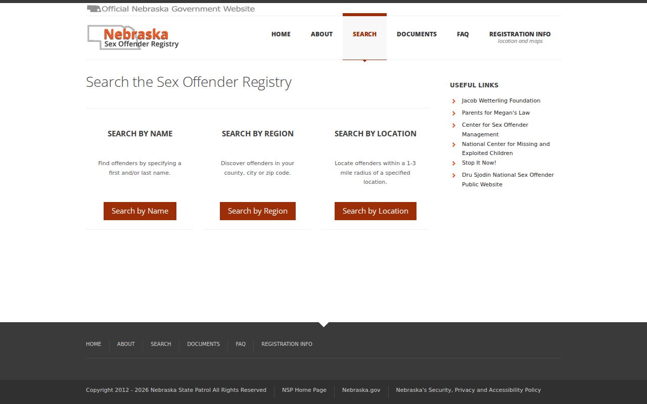 Papillion resident lookup using the Nebraska sex offender registry