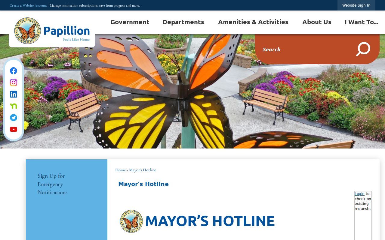 Papillion street directory view of the city request tracker